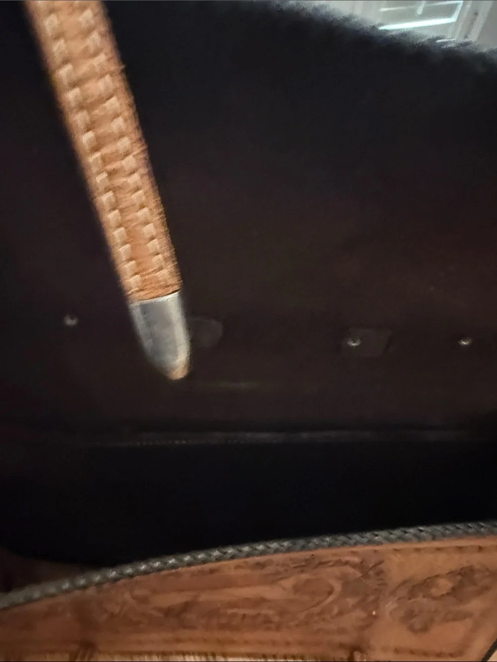 Tooled Leather Briefcase in Brown with Personalized Initials